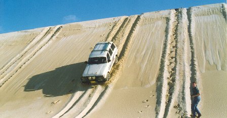 Cruiser going down a steep sand dune!