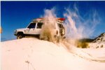 Alan's Jackaroo bogged on a sand dune