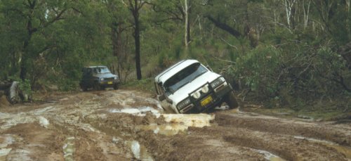 Watch out for deep mud holes filled with water