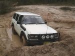 Cruiser tackling a steep climb out of a ditch!