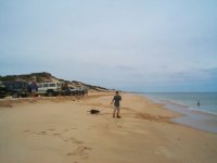 Time for a spot of lunch, and another swim. For the record, the only swimmers were Skip (me), Froggy, and Turbo! The rest were too scared of the 1 inch waves <grin>